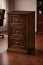 Poplar 3 Drawer File Cabinet – Solid Wood Office Storage with Locking Drawer (Made in USA)