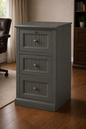 Poplar 3 Drawer File Cabinet – Solid Wood Office Storage with Locking Drawer (Made in USA)