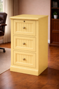 Poplar 3 Drawer File Cabinet – Solid Wood Office Storage with Locking Drawer (Made in USA)