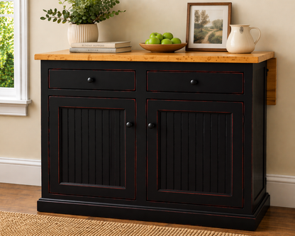 Poplar Kitchen Island with Flip-Up Top – Solid Wood Kitchen Storage & Prep Station (Made in USA)