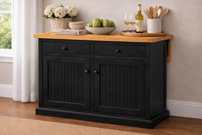Poplar Kitchen Island with Flip-Up Top – Solid Wood Kitchen Storage & Prep Station (Made in USA)