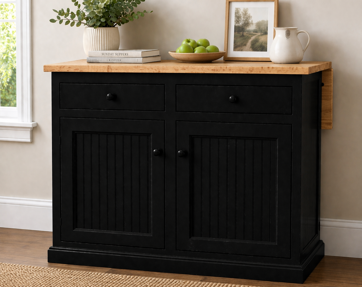 Poplar Kitchen Island with Flip-Up Top – Solid Wood Kitchen Storage & Prep Station (Made in USA)