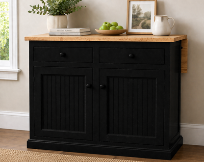 Poplar Kitchen Island with Flip-Up Top – Solid Wood Kitchen Storage & Prep Station (Made in USA)