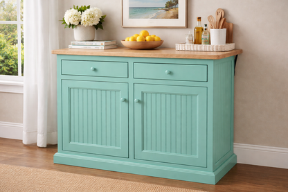 Poplar Kitchen Island with Flip-Up Top – Solid Wood Kitchen Storage & Prep Station (Made in USA)