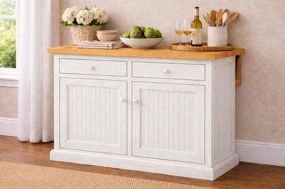 Poplar Kitchen Island with Flip-Up Top – Solid Wood Kitchen Storage & Prep Station (Made in USA)