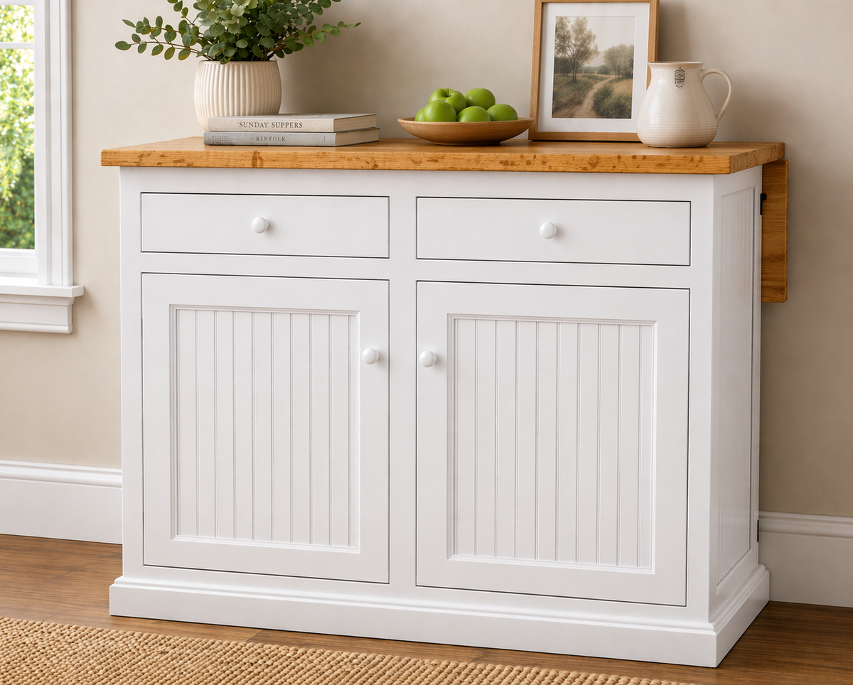 Poplar Kitchen Island with Flip-Up Top – Solid Wood Kitchen Storage & Prep Station (Made in USA)