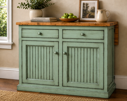 Poplar Kitchen Island with Flip-Up Top – Solid Wood Kitchen Storage & Prep Station (Made in USA)