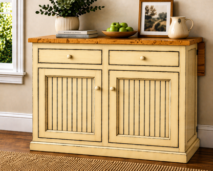 Poplar Kitchen Island with Flip-Up Top – Solid Wood Kitchen Storage & Prep Station (Made in USA)