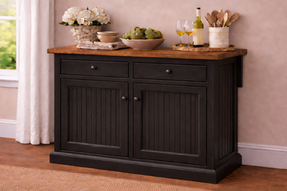 Poplar Kitchen Island with Flip-Up Top – Solid Wood Kitchen Storage & Prep Station (Made in USA)