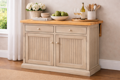 Poplar Kitchen Island with Flip-Up Top – Solid Wood Kitchen Storage & Prep Station (Made in USA)