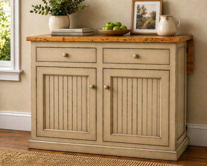 Poplar Kitchen Island with Flip-Up Top – Solid Wood Kitchen Storage & Prep Station (Made in USA)