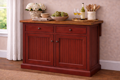 Poplar Kitchen Island with Flip-Up Top – Solid Wood Kitchen Storage & Prep Station (Made in USA)