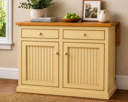 Poplar Kitchen Island with Flip-Up Top – Solid Wood Kitchen Storage & Prep Station (Made in USA)