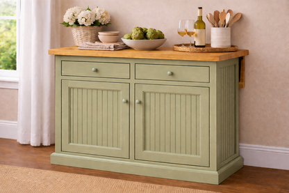 Poplar Kitchen Island with Flip-Up Top – Solid Wood Kitchen Storage & Prep Station (Made in USA)
