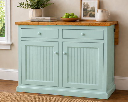 Poplar Kitchen Island with Flip-Up Top – Solid Wood Kitchen Storage & Prep Station (Made in USA)