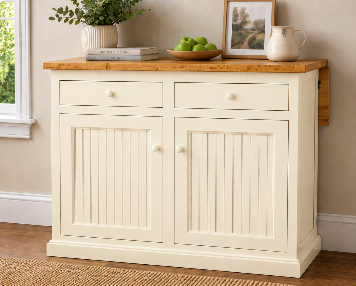 Poplar Kitchen Island with Flip-Up Top – Solid Wood Kitchen Storage & Prep Station (Made in USA)