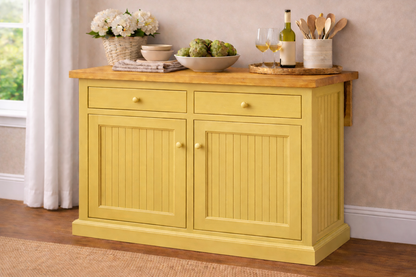 Poplar Kitchen Island with Flip-Up Top – Solid Wood Kitchen Storage & Prep Station (Made in USA)