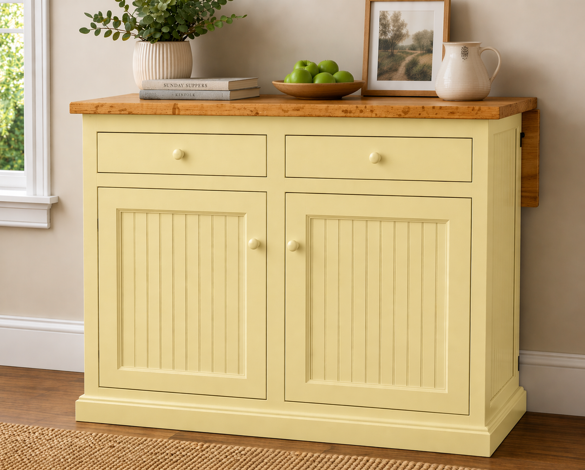 Poplar Kitchen Island with Flip-Up Top – Solid Wood Kitchen Storage & Prep Station (Made in USA)