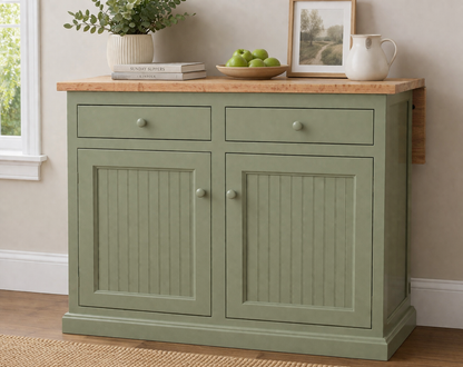 Poplar Kitchen Island with Flip-Up Top – Solid Wood Kitchen Storage & Prep Station (Made in USA)
