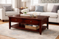 Poplar Coffee Table – Solid Wood Living Room Table with Storage (Made in USA)