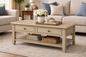 Poplar Coffee Table – Solid Wood Living Room Table with Storage (Made in USA)