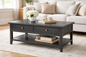 Poplar Coffee Table – Solid Wood Living Room Table with Storage (Made in USA)