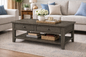 Poplar Coffee Table – Solid Wood Living Room Table with Storage (Made in USA)