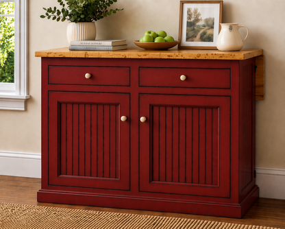 Poplar Kitchen Island with Flip-Up Top – Solid Wood Kitchen Storage & Prep Station (Made in USA)