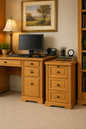 Oak 3 Drawer File Cabinet – Solid Wood Office Storage with Locking Drawer (Made in USA)
