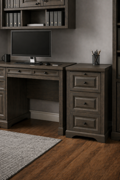 Oak 3 Drawer File Cabinet – Solid Wood Office Storage with Locking Drawer (Made in USA)