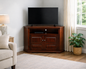Poplar Tall Curve Corner TV Stand – Solid Wood Corner Entertainment Center (Made in USA)