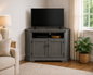 Poplar Tall Curve Corner TV Stand – Solid Wood Corner Entertainment Center (Made in USA)