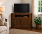 Poplar Tall Curve Corner TV Stand – Solid Wood Corner Entertainment Center (Made in USA)