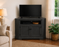 Poplar Tall Curve Corner TV Stand – Solid Wood Corner Entertainment Center (Made in USA)