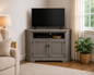 Poplar Tall Curve Corner TV Stand – Solid Wood Corner Entertainment Center (Made in USA)
