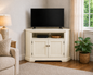 Poplar Tall Curve Corner TV Stand – Solid Wood Corner Entertainment Center (Made in USA)