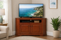 Poplar Curve Corner TV Stand – Solid Wood Corner Entertainment Center (Made in USA)