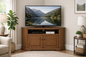 Poplar Curve Corner TV Stand – Solid Wood Corner Entertainment Center (Made in USA)