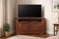 Poplar Curve Corner TV Stand – Solid Wood Corner Entertainment Center (Made in USA)