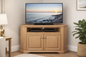 Poplar Curve Corner TV Stand – Solid Wood Corner Entertainment Center (Made in USA)