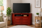 Poplar Curve Corner TV Stand – Solid Wood Corner Entertainment Center (Made in USA)