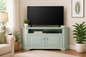 Poplar Curve Corner TV Stand – Solid Wood Corner Entertainment Center (Made in USA)
