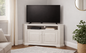 Poplar Curve Corner TV Stand – Solid Wood Corner Entertainment Center (Made in USA)